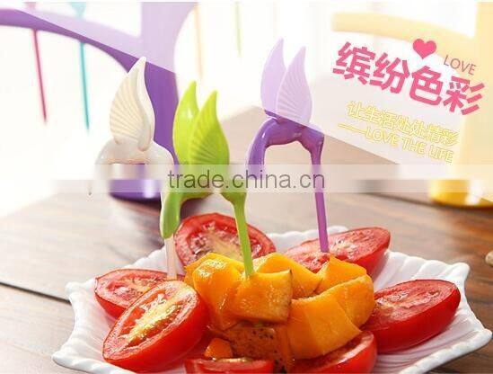 CY119 Plastic Creative Fruit Fork Bird Tree Decorative Household Daily Necessities Dessert Forks