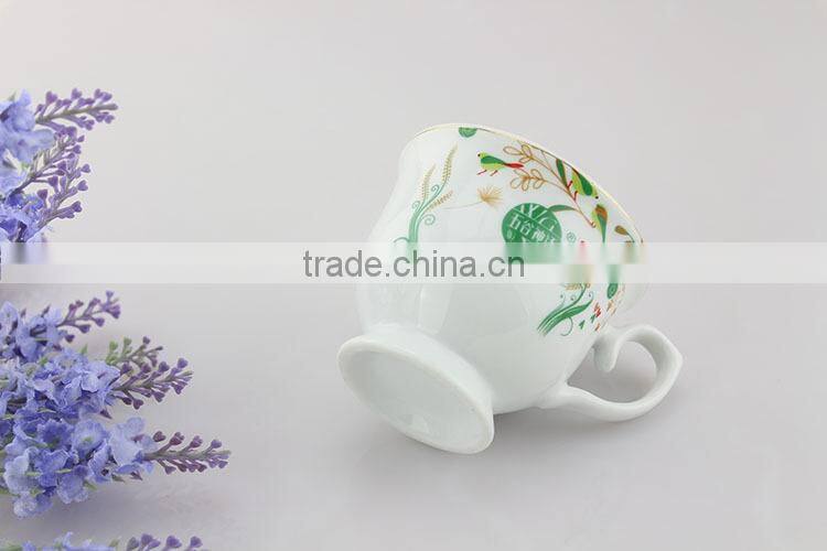 Customized printed tea cup and saucer plate wholesale tea cup set