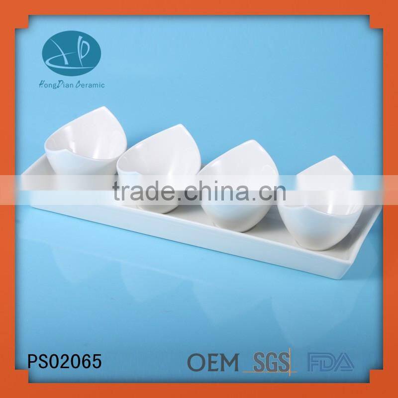 porcelain plates and bowls,oval bowl,Porcelain Bowl Set, Serving Tray With Bowl In White