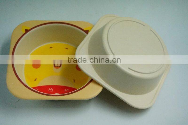 2016 hot selling biodegradable bamboo fibre kid's food bowl