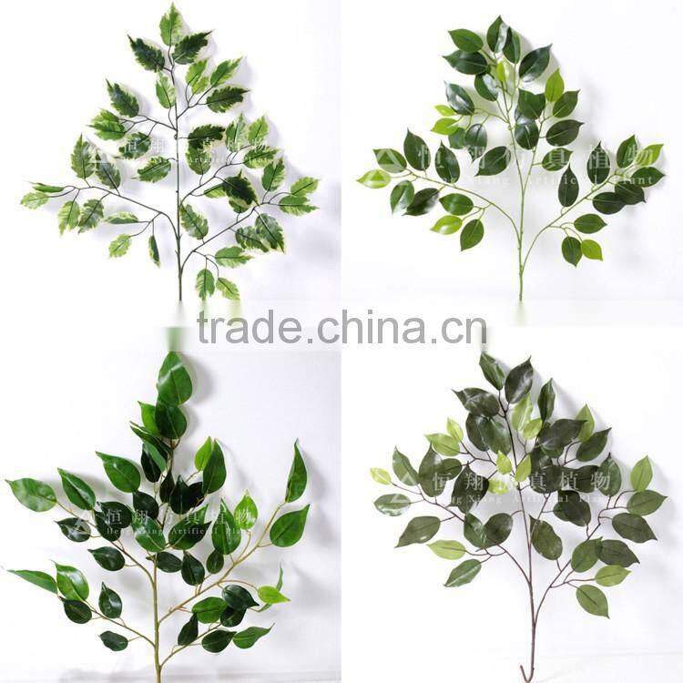 2016 wholesale artificial leaves white banyan artificial leaves for decoration artificial big green leaves
