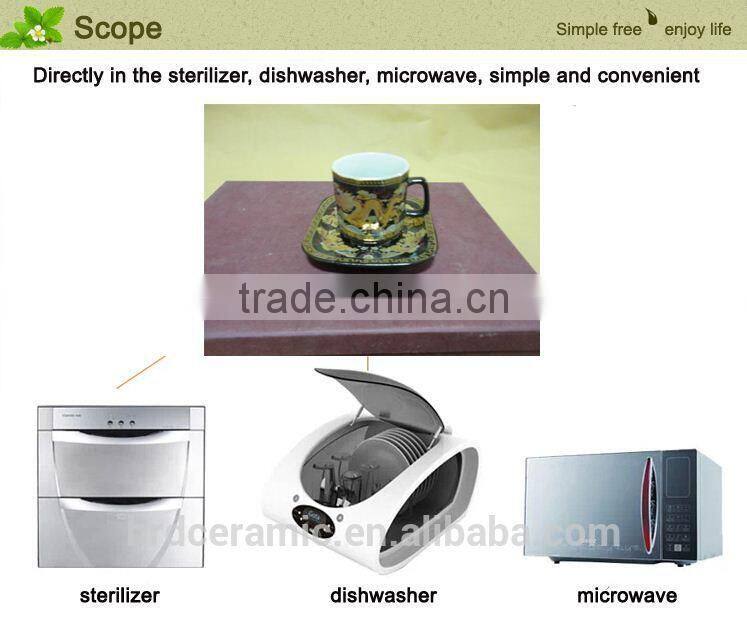 black ceramic mug and dish dinnerware set 6pcs porcelain