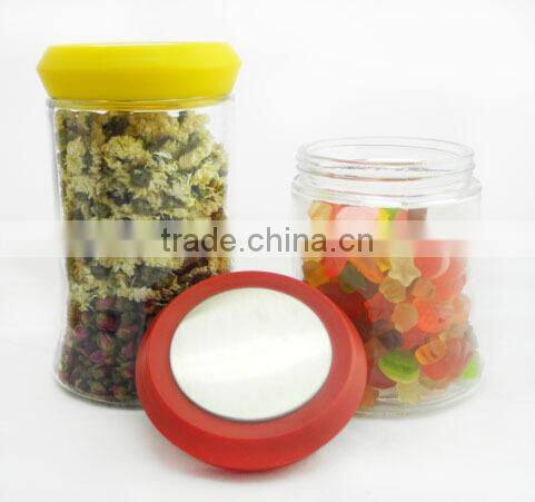 700-1600ml zibo big bottom clear cylinder glass jar with lids for storage food