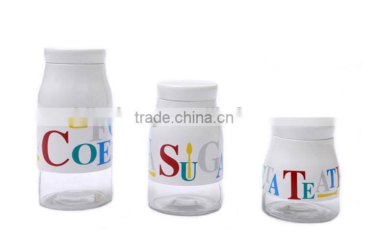fancy glass bottles and jars with customised logo printed TP12102