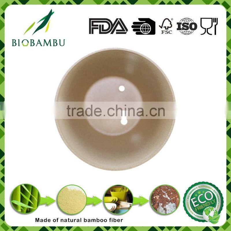 Manufacturer Supply Best selling items bamboo fiber flower pot with tray