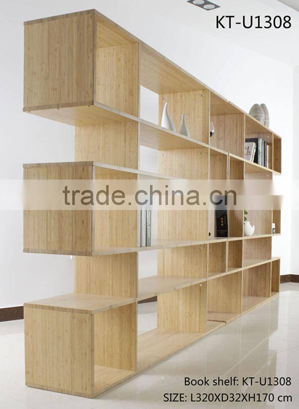 Nice attractive design bamboo bookshelf with magazine holder