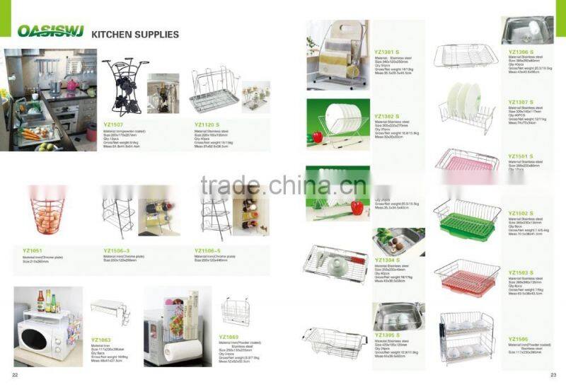 hot sell Stainless Steel Multi-function Kitchen Dish Rack with color Silicone Storage