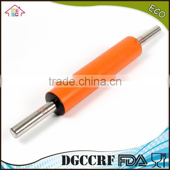 NBRSC Happy Pastry Chef Non-Stick Silicone Rolling Pin with metal Handles