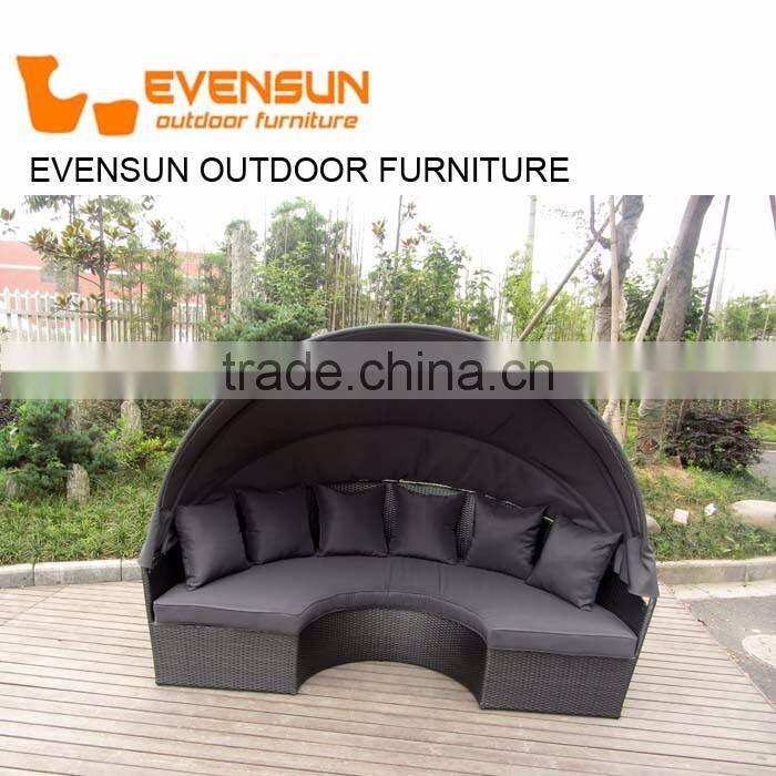 Hot sale beach double sun lounger with waterproof cushion sunbed set