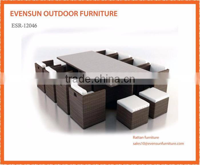 Luxury Durable Easy Cleaning Rattan Dining Set Outdoor Wicker Patio Cube Set