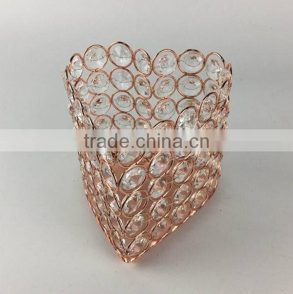 Heart shape crystal candle holder