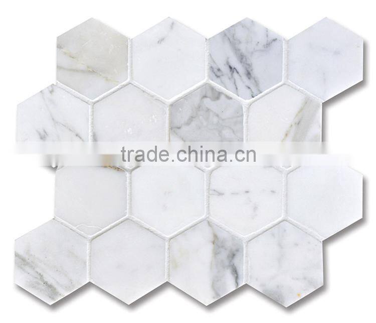 MM-CV241 Good quality floor decoration natural stone hexagonal marble mosaics flooring tile