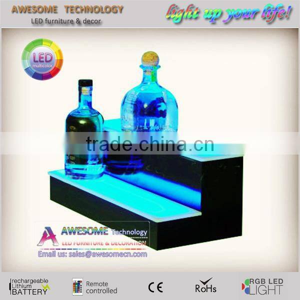 LED acrylic step liquor bar shelf