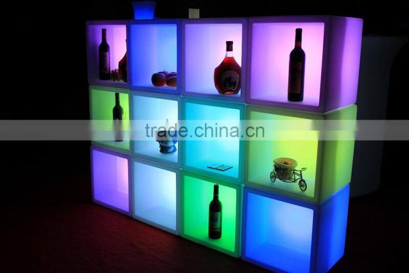 16 colors changing bottle display rack, led ice bucket, led ice basin