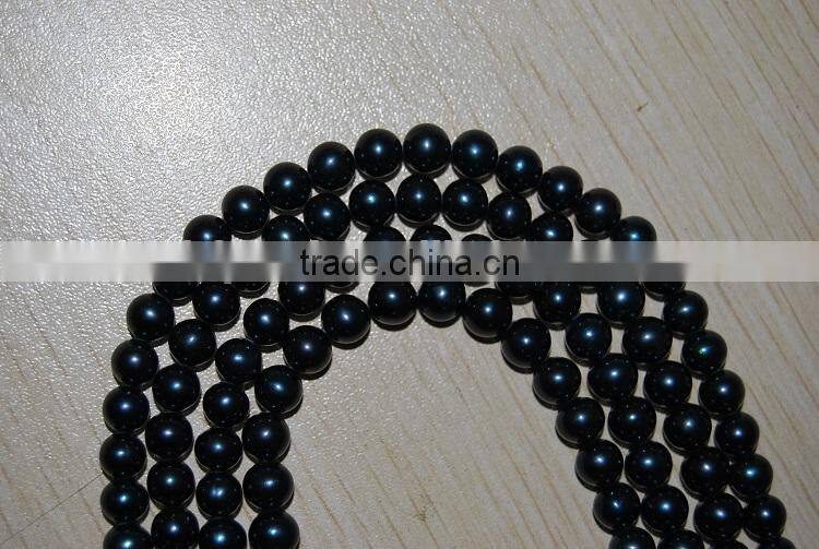 7-8mm black freshwater loose pearl 16 inches round pearl strand