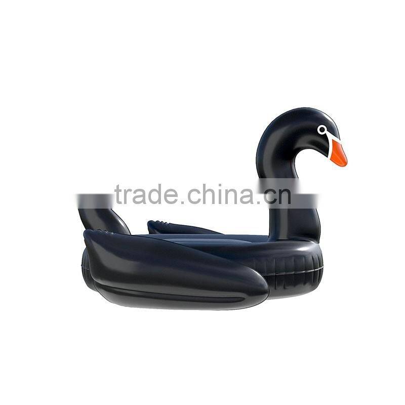 2017 hot selling leasure giant black swan inflatable pool float outdoor swiming raft water party lounge for kids and adults