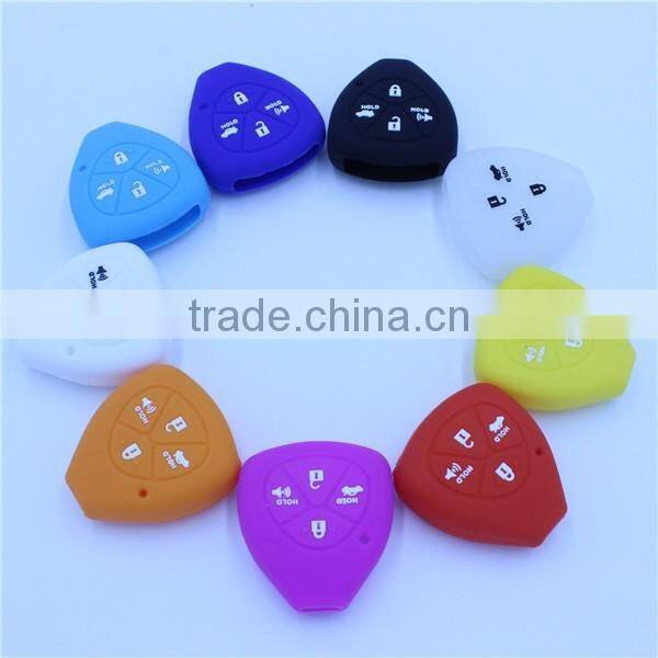 Silicone car key shell. fob key case for toyota 4 buttons