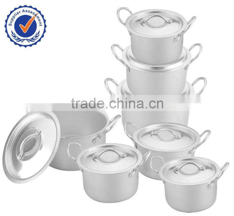 14pcs 16-28cm High quality Satin aluminum multi soup stock pot set