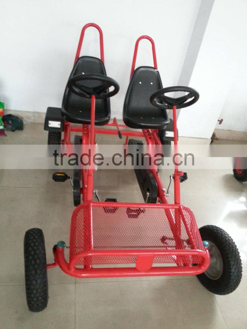 Hot sell fashion family two person pedal car, four wheel surrey bike F2150