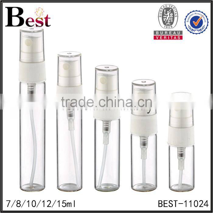 10ml 12ml 15ml perfume spray bottle clear empty perfume spray bottle white pump perfume bottle glass spray