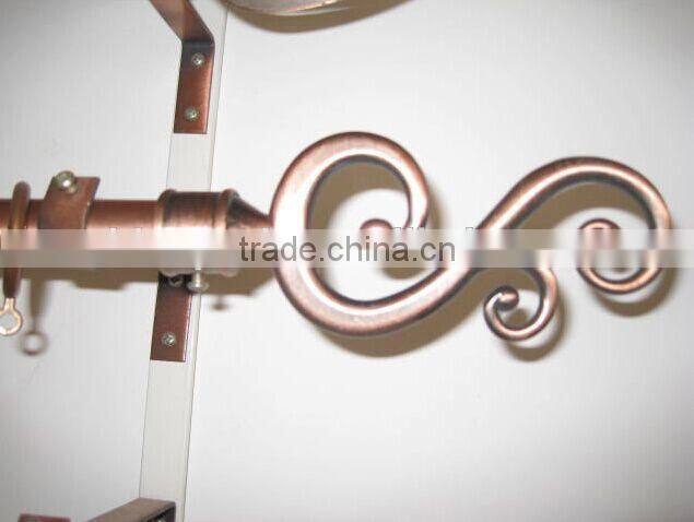 factory saling!!! antique brass and antique copper metal curtain rod with double bracket