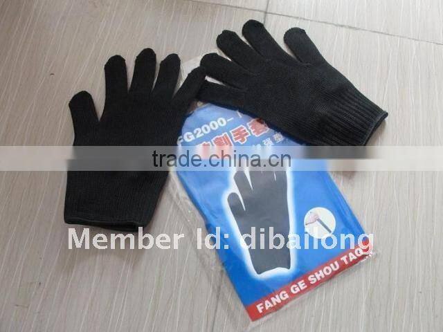 Wholesale - 1 pair 100% Anti-Slash/Cut/Static Gloves Of Stainless Steel Wire Black New