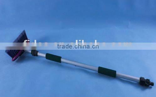 water-flow through small telescopic handle brush for cleaning car truck boat house