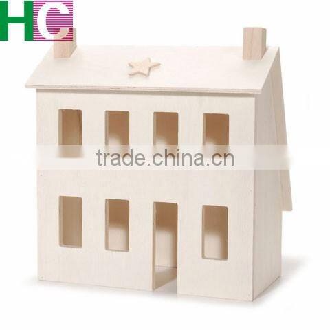 Unfinished christmas wood decorative house