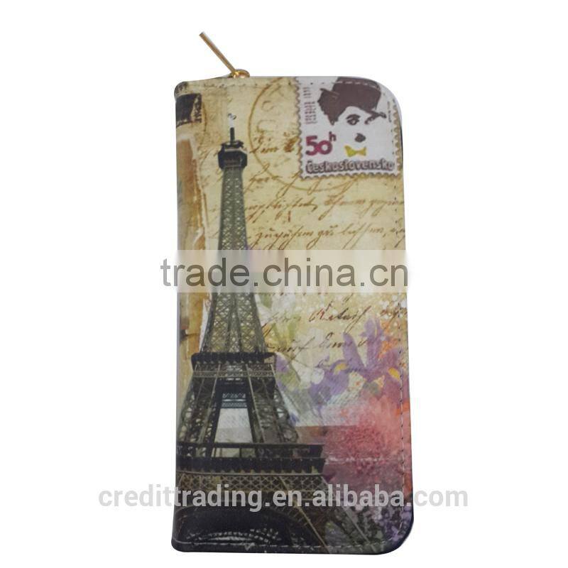 pu printing men's wallet