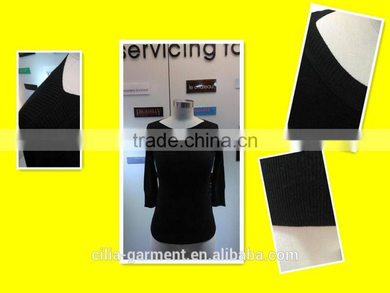 2015 new fashion knitting women sweater with long sleeve pullover