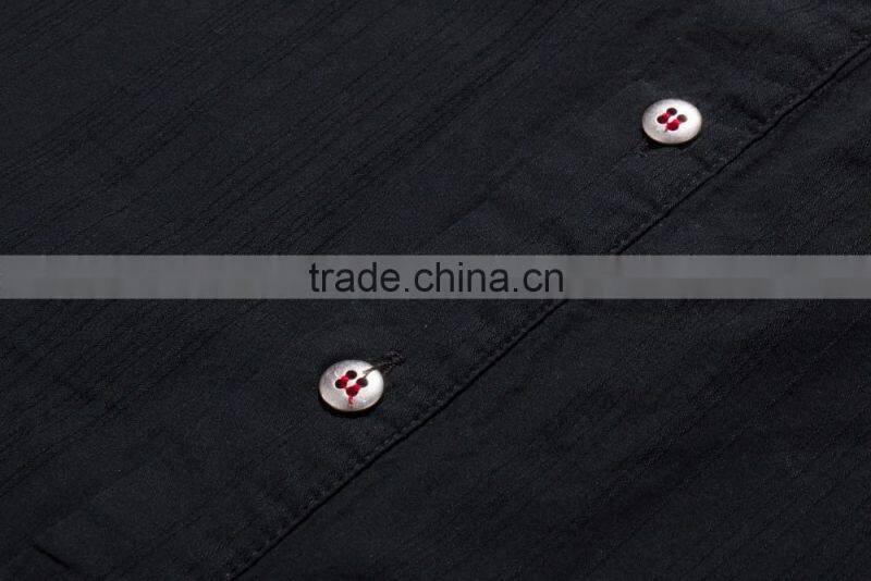 Wholesale mens black short sleeve cotton new model shirt with embroidery logo