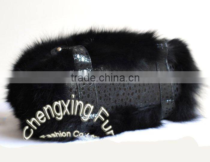 CX-H-27C 2016 Latest Fashionable Desgin Genuine Fox Fur Ladies Hand Bag