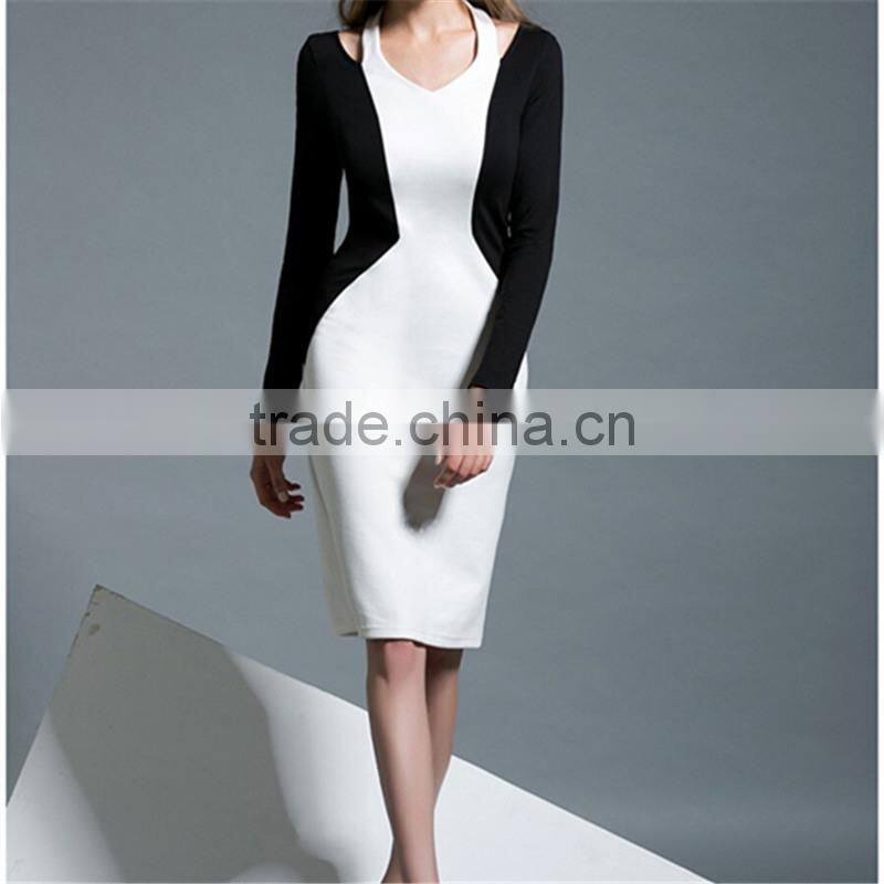 Long sleeve knee length formal bulk ladies dress sale