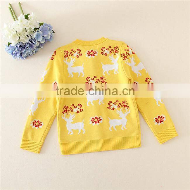 New arrival/desings/items sweaters 2016 new Girls cardigan 3 candy colors little sweater design with cute patterns