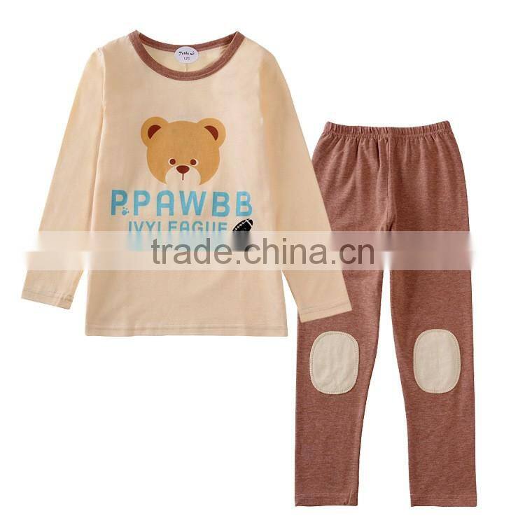 S16065A kids colorful print pajama set pure cotton children sleepwear