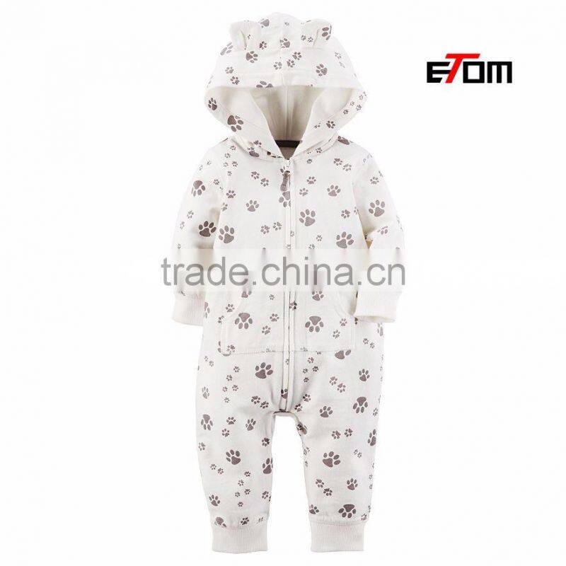 1526 OEM Baby clothes newborn boys 100% cotton print baby hat jumpsuit long sleeve Infants clothing& Toddlers baby onesie