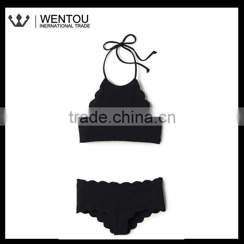 New Arrival Scalloped Halter Top