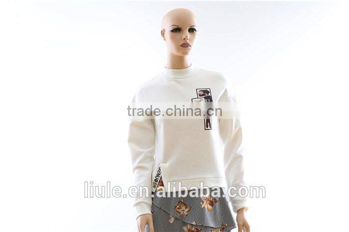 New fashion ladies casual sport gym shirt Autumn Embossed Printing shirt for women