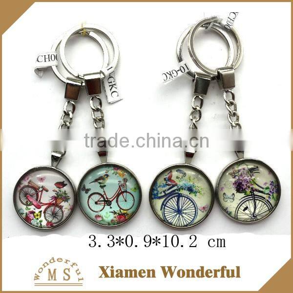 top quality tourist souvenir custom glass keychain for promotion
