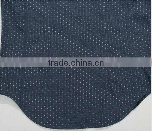 latest blue 100% cotton cowboy/jeanet long sleeve casual shirts for men with dots and spread collar