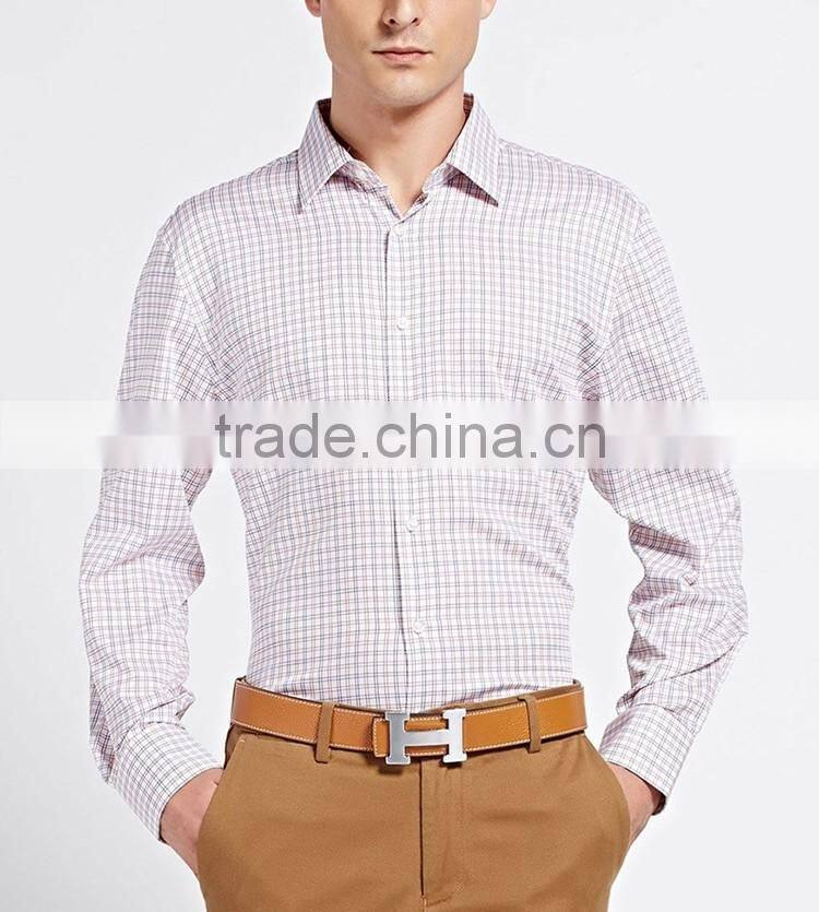 100% men cotton shirts plaid design casual shirts for men italian