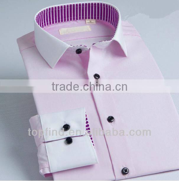 Men cutaway collar solid color long sleeve dress Shirts with cheap price