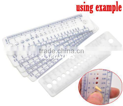 Cheap Wholesale White 0-15 Sizes Rectangle Needle Gauge Measure Tools For Knitting Needle