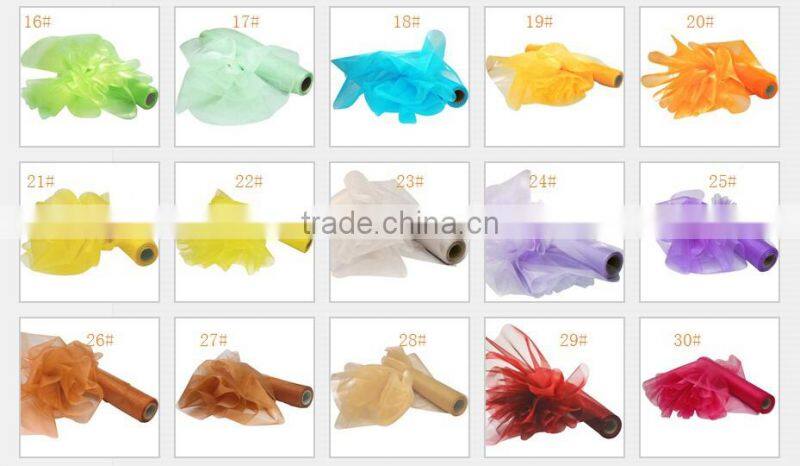 28CM * 25MTR Length Organza Roll Fabric Wedding Party Decor Chair Bows Table Runner Sash