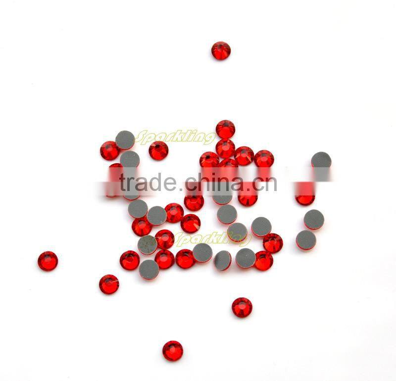 flat back glass hot fix stone loose crystal components with a flat reverse side siam colour