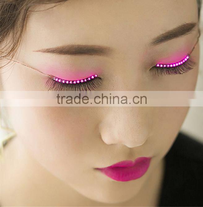 2017 new design unique cool color changing Interactive LED shiny false eyelashes FLashes Interactive LED Eyelashes