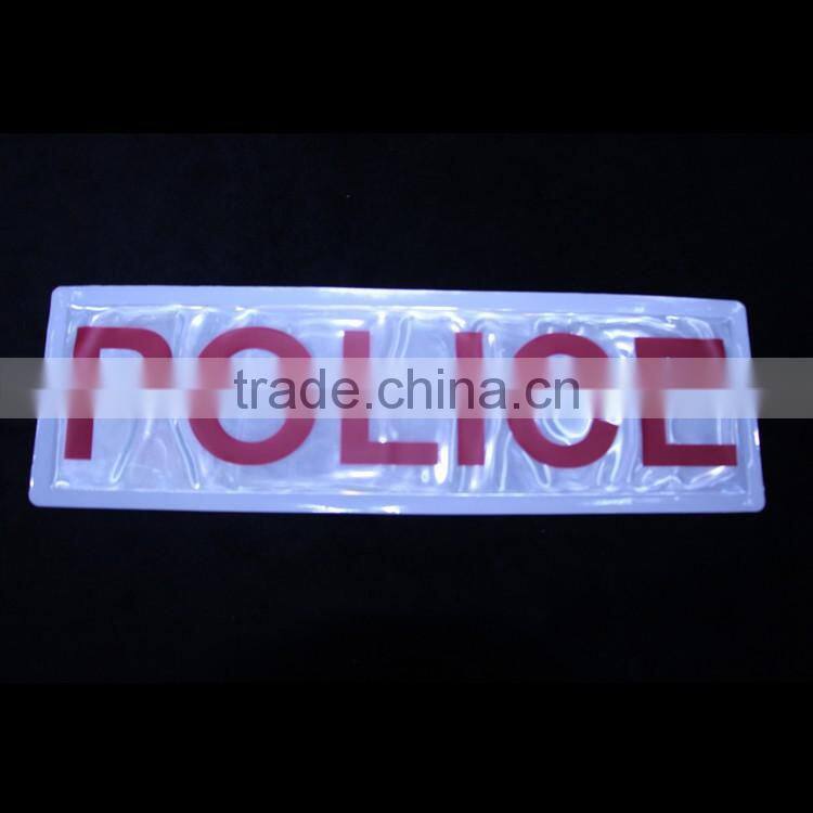 EN13356 sew on safety garment printed reflective pvc patches