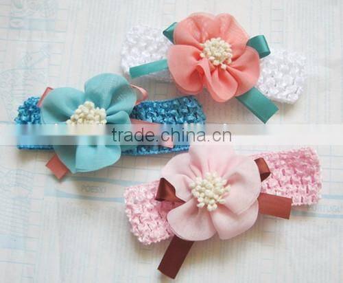 cheap knit baby headband with flower