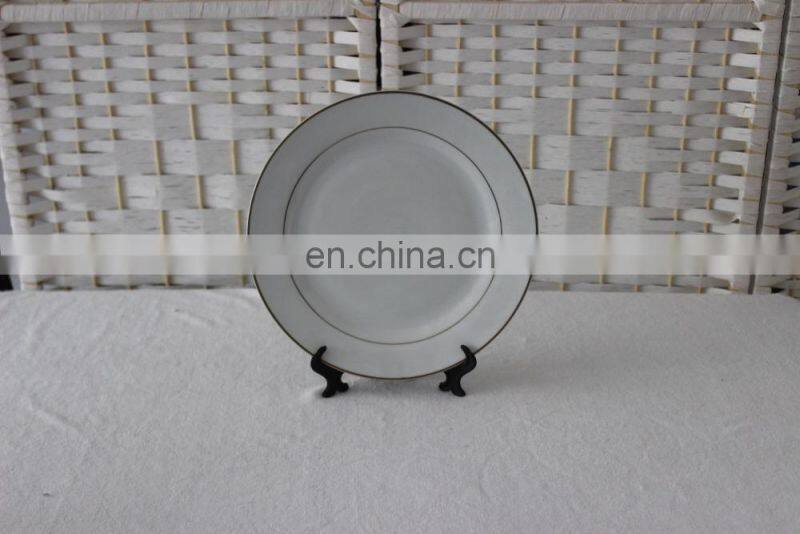 8 inches sublimation blank ceramic plate dinner dishes with gold rim