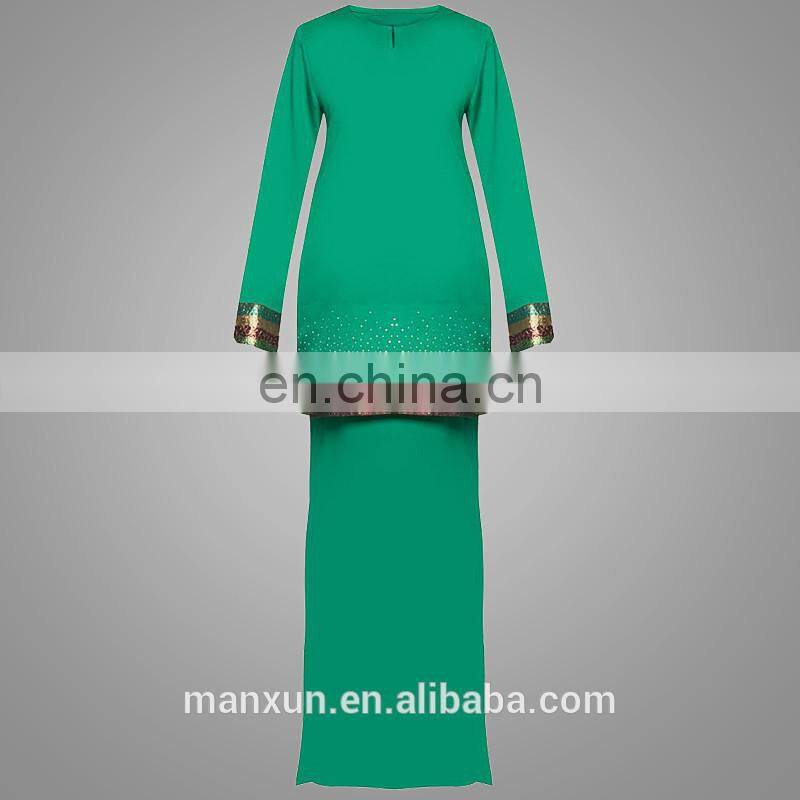 Wholesale Fashion Green Beaded Mermaid Latest Kebaya Modern Design Baju Kurung From Manxun
